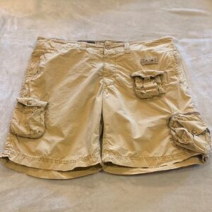 POLO Ralph Lauren Men's Cargo Shorts Size 40 Khaki 10" Inseam Some Wear See Pics